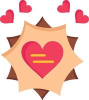 cartão de amor dia dos namorados coração ícone de cor plana vetor ícone modelo de banner