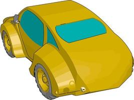 carro 3d amarelo vetor