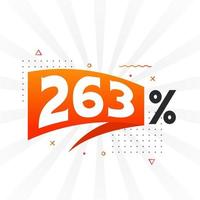 263 desconto promoção de banner de marketing. 263 por cento de design promocional de vendas. vetor