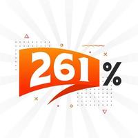 261 promoção de banner de marketing de desconto. 261 por cento de design promocional de vendas. vetor