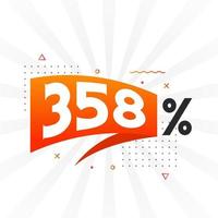 358 desconto promoção de banner de marketing. 358 por cento de design promocional de vendas. vetor