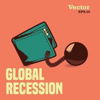 carteira de recessão global vetor