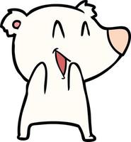 desenho animado urso polar feliz vetor
