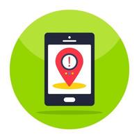 ícone de design moderno de alerta de localização móvel vetor