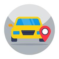 ícone de design perfeito da localização do carro, veículo com espaço reservado vetor