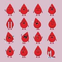 conjunto de emoji de personagem de sangue vetor