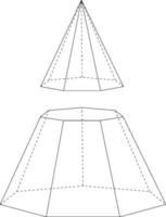 pirâmide heptagonal, ilustração vintage. vetor