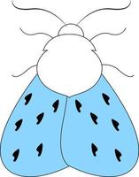 mariposa com asas azuis, ilustração, vetor em fundo branco.