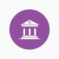 ícone de glifo branco do tribunal do campus do banco universitário vetor