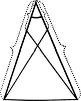 segmentos iguais em um triângulo isósceles, ilustração vintage vetor