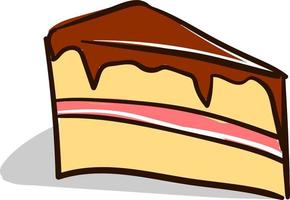 pedaço de bolo de chocolate, ilustração, vetor em fundo branco