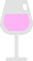 vinho rosé rosa, ilustração, vetor em um fundo branco.