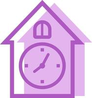 relógio de casa rosa, ilustração, vetor em fundo branco.