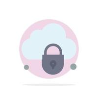 ícone de cor plana de fundo de círculo abstrato de segurança de bloqueio de nuvem de internet vetor