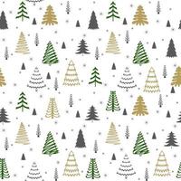 ilustração de doodle de árvore de Natal perfeita. padrão de inverno bonito. vetor