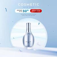 produto cosmético de beleza realista para modelo de banner de cuidados com a pele vetor