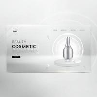 página de destino de produtos cosméticos de beleza realista vetor