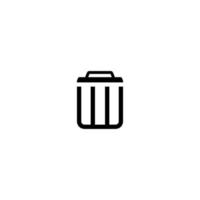 ilustração perfeita de vetor simples de ícone de lixo