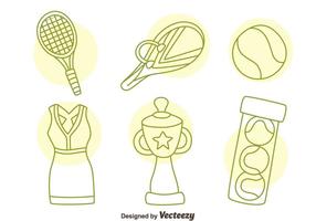 Vector de ícones de tenis desenhados a mão