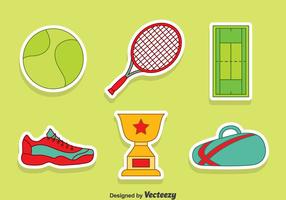 Conjunto de vetores de elementos de tenis agradáveis