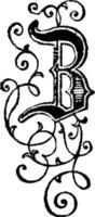 letra decorativa b, ilustração vintage vetor