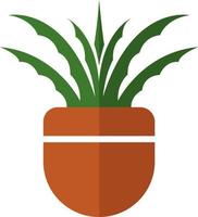 planta decorativa de aloe vera em uma panela, ilustração, vetor em fundo branco.