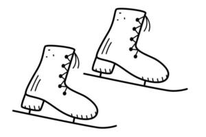 patins de gelo, ícone de patinação artística. elemento de doodle vetorial, ilustração de desenho animado, conceito de atividades ao ar livre ou esportes vetor