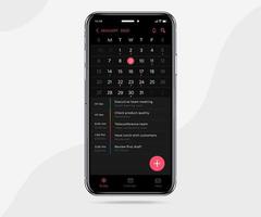 conceito de planejador de calendário de aplicativo móvel, modelo de calendário de compromissos ui ux, aplicativo de reunião de planejamento anual de agenda de calendário de smartphone, eventos de calendário, atividade, aplicativo de eventos, telefone vetorial vetor