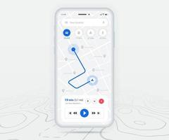 mapear navegação gps ux conceito de interface do usuário, aplicativo de mapa de smartphone e localização de destino na tela, navegação no mapa de pesquisa de aplicativos, mapa de tecnologia, mapas de navegação da cidade, rua da cidade, rastreamento, localização, vetor