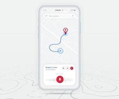 mapear navegação gps ux conceito de interface do usuário, ponto de destino do aplicativo de mapa de smartphone na tela, navegação no mapa de pesquisa de aplicativos, mapa de tecnologia, mapas de navegação da cidade, entregador, rua, faixa, vetor de localização