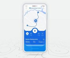 mapear navegação gps ux conceito de interface do usuário, aplicativo de mapa de smartphone e localização de destino na tela, navegação no mapa de pesquisa de aplicativos, mapa de tecnologia, mapas de navegação da cidade, rua da cidade, rastreamento, localização, vetor