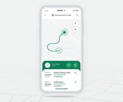 mapear navegação gps ux conceito de interface do usuário, aplicativo de mapa de smartphone e localização de destino na tela, navegação no mapa de pesquisa de aplicativos, mapa de tecnologia, mapas de navegação da cidade, rua da cidade, rastreamento, localização, vetor