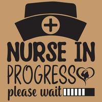 enfermeira em andamento por favor aguarde vetor