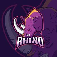 logotipo esport de mascote de rinoceronte vetor