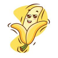 ilustração de personagem banana fofa vetor