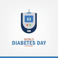 ilustração vetorial do dia mundial do diabetes. design simples e elegante vetor