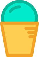 sorvete azul em cone, ilustração, vetor em um fundo branco.