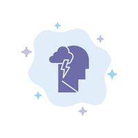 ícone azul do poder da mente mental da energia no fundo abstrato da nuvem vetor