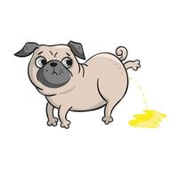 lindo pug. ilustração em vetor mão desenhada dos desenhos animados.