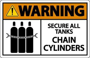 sinal de aviso segura todos os tanques, cilindros de corrente vetor