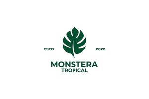 ilustração vetorial de design de logotipo de folha monstera vetor