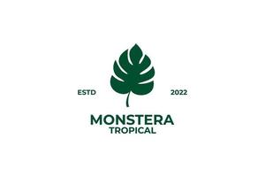 ilustração vetorial de design de logotipo de folha monstera vetor