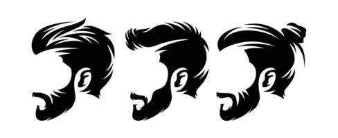 vector barbearia de penteado vintage parece de lado