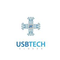 usb logotipo tecnologia símbolo moderno vetor