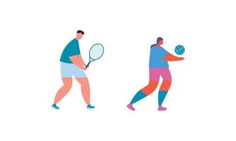 pessoas fazendo vetor de ilustração de atividades esportivas