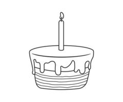 bolo de aniversário para colorir para crianças vetor