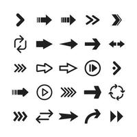 ícones de seta. setas de pictograma direcionais simples. vetor