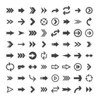 ícones de seta. setas de pictograma direcionais simples. vetor