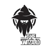 design de logotipo de assistente. personagem do logotipo do bruxo vetor