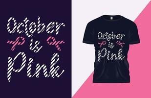 camiseta de conscientização do câncer de mama vetor